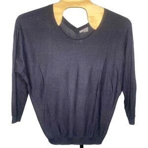 Vince Women's size Large navy Blue Cashmere Blend Long Sleeve Sweater minimalist